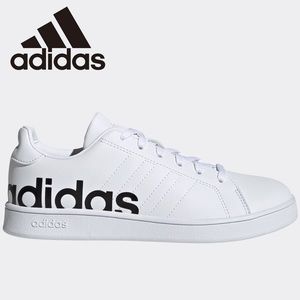Adidas grand court trainers , white, size 7.